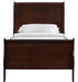 Elements International Louis Philippe Twin Panel Bed in Cherry - Vida Furniture (Laredo,TX)