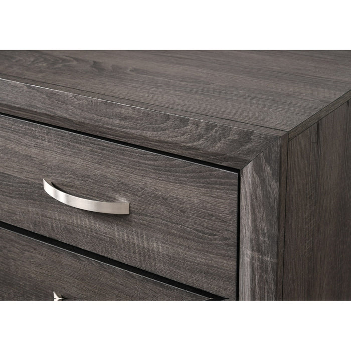 Crown Mark Akerson 2 Drawer Nightstand in Grey - Vida Furniture (Laredo,TX)
