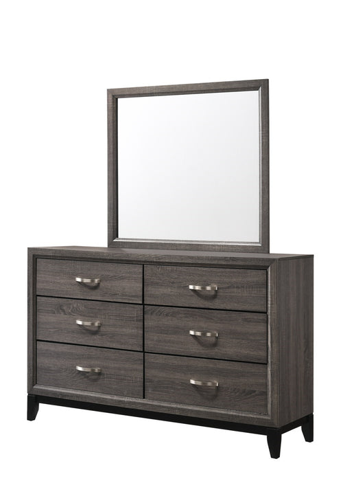 Crown Mark Akerson 6 Drawer Dresser in Grey - Vida Furniture (Laredo,TX)