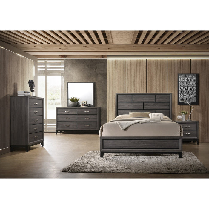 Crown Mark Akerson 2 Drawer Nightstand in Grey - Vida Furniture (Laredo,TX)