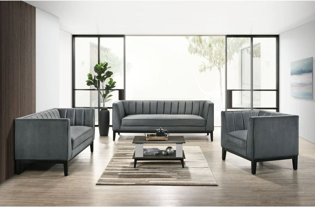 Elements International Calais Chair in Light Grey - Vida Furniture (Laredo,TX)