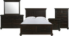 Elements International Slater 3 Drawer Nightstand with USB Port in Black - Vida Furniture (Laredo,TX)