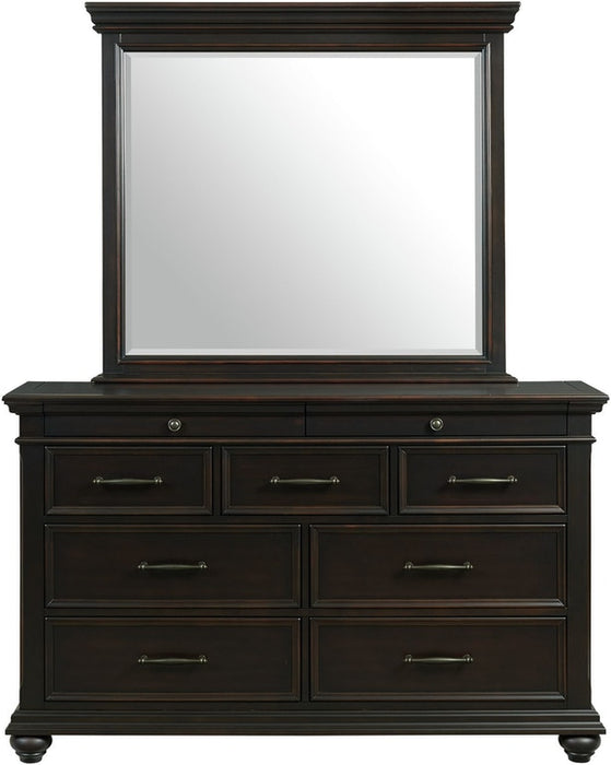 Elements International Slater 9 Drawer Dresser in Black - Vida Furniture (Laredo,TX)