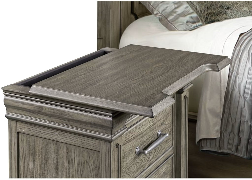 Elements International Kings Court Nightstand in Grey - Vida Furniture (Laredo,TX)