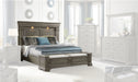 Elements International Kings Court King Storage Bed in Grey - Vida Furniture (Laredo,TX)