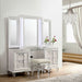 Elements International Twenty Nine Vanity Stool in White - Vida Furniture (Laredo,TX)
