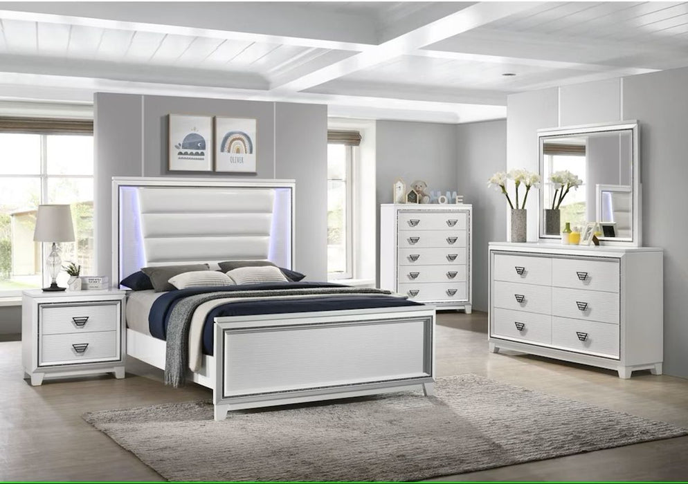 Elements International Moondance Nightstand in White - Vida Furniture (Laredo,TX)
