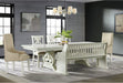 Elements International Stone Dining Table in White DST700DTC - Vida Furniture (Laredo,TX)