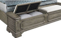 Elements International Kings Court Queen Storage Bed in Grey - Vida Furniture (Laredo,TX)