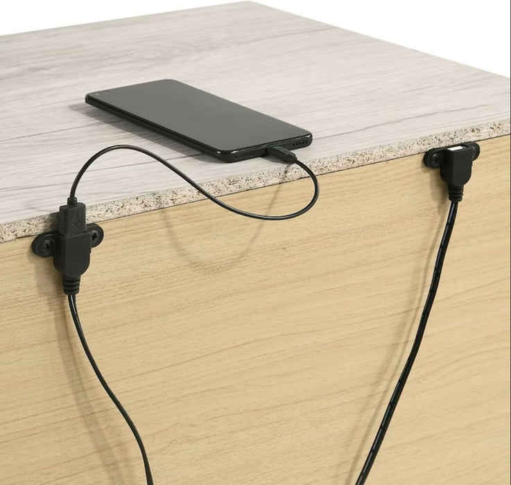 Elements International Fort Worth Nightstand in White - Vida Furniture (Laredo,TX)
