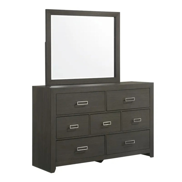 Elements International Sasha Mirror in Charcoal - Vida Furniture (Laredo,TX)
