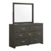 Elements International Sasha Mirror in Charcoal - Vida Furniture (Laredo,TX)