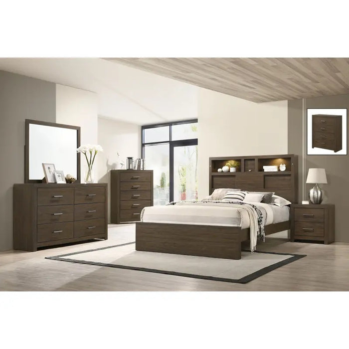 Elements International Hendricks Youth Nightstand in Brown Grey - Vida Furniture (Laredo,TX)