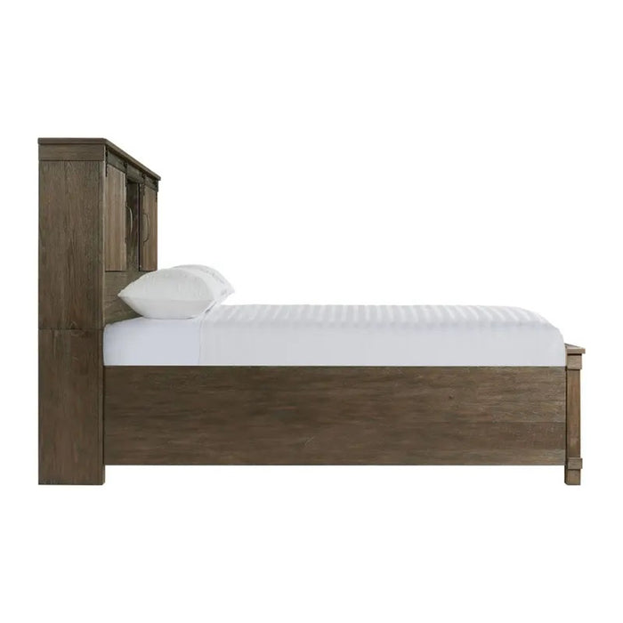 Elements International Scott Queen Platform Storage Bed in Dark - Vida Furniture (Laredo,TX)