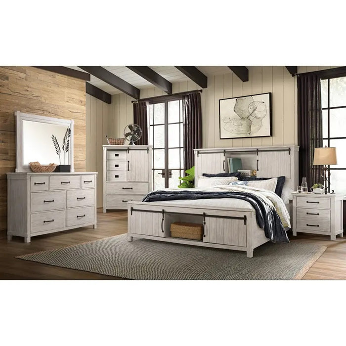 Elements International Scott Nightstand in White - Vida Furniture (Laredo,TX)