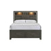 Elements International Sasha Queen Music Bed in Charcoal - Vida Furniture (Laredo,TX)