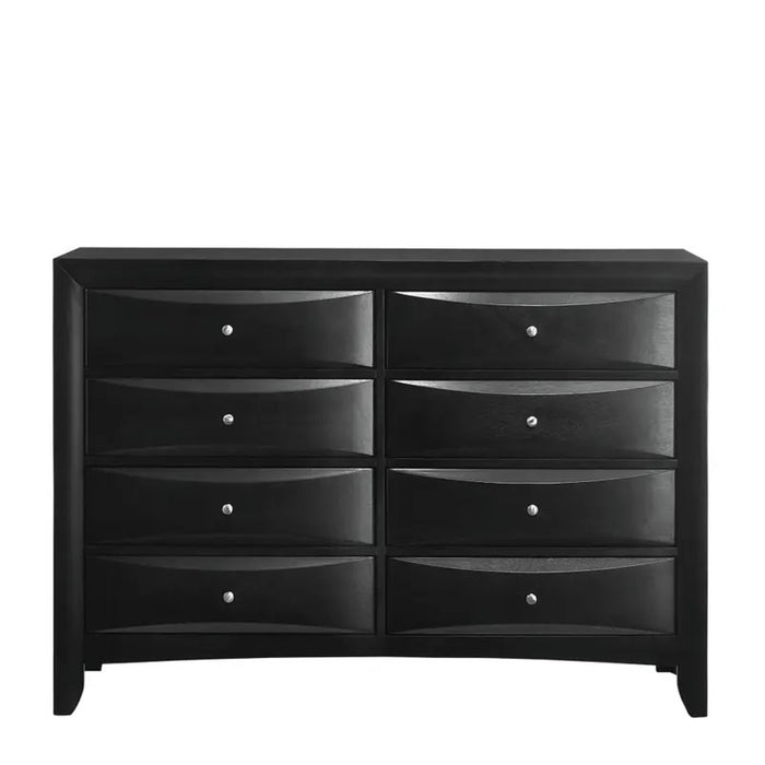 Elements International Emily 8 Drawer Dresser in Black EM800DR - Vida Furniture (Laredo,TX)