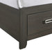 Elements International Sasha King Music Bed in Charcoal - Vida Furniture (Laredo,TX)