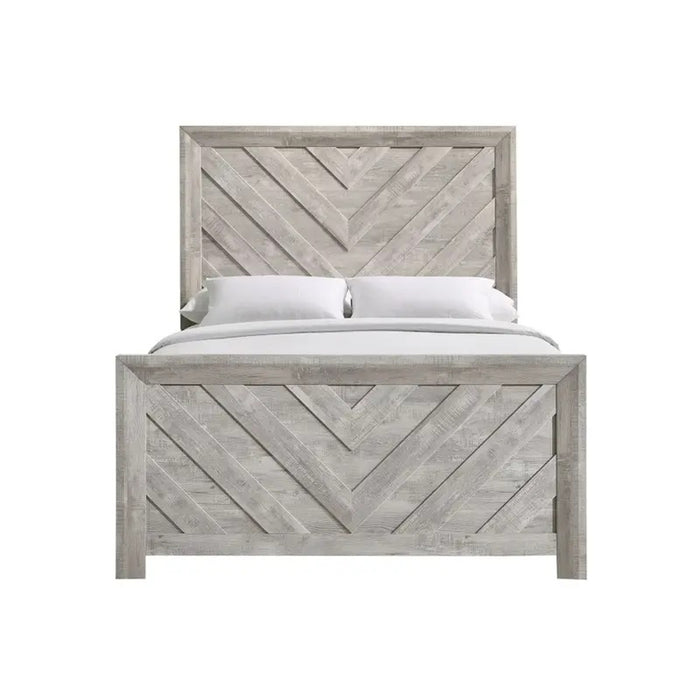 Elements International Ellen Queen Panel Bed in White - Vida Furniture (Laredo,TX)