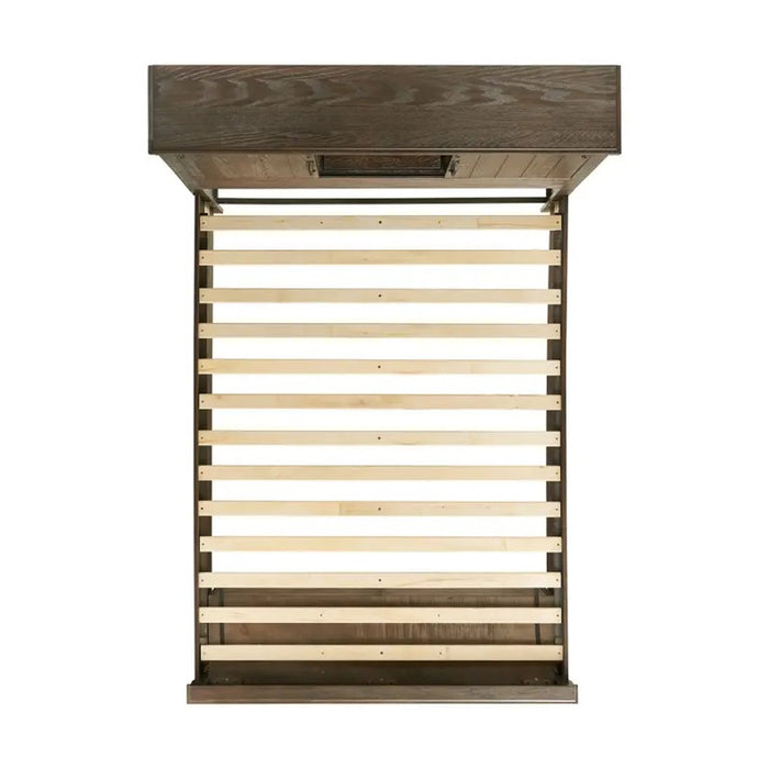 Elements International Scott Queen Platform Storage Bed in Dark - Vida Furniture (Laredo,TX)