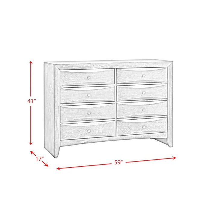 Elements International Emily 8 Drawer Dresser in Black EM800DR - Vida Furniture (Laredo,TX)