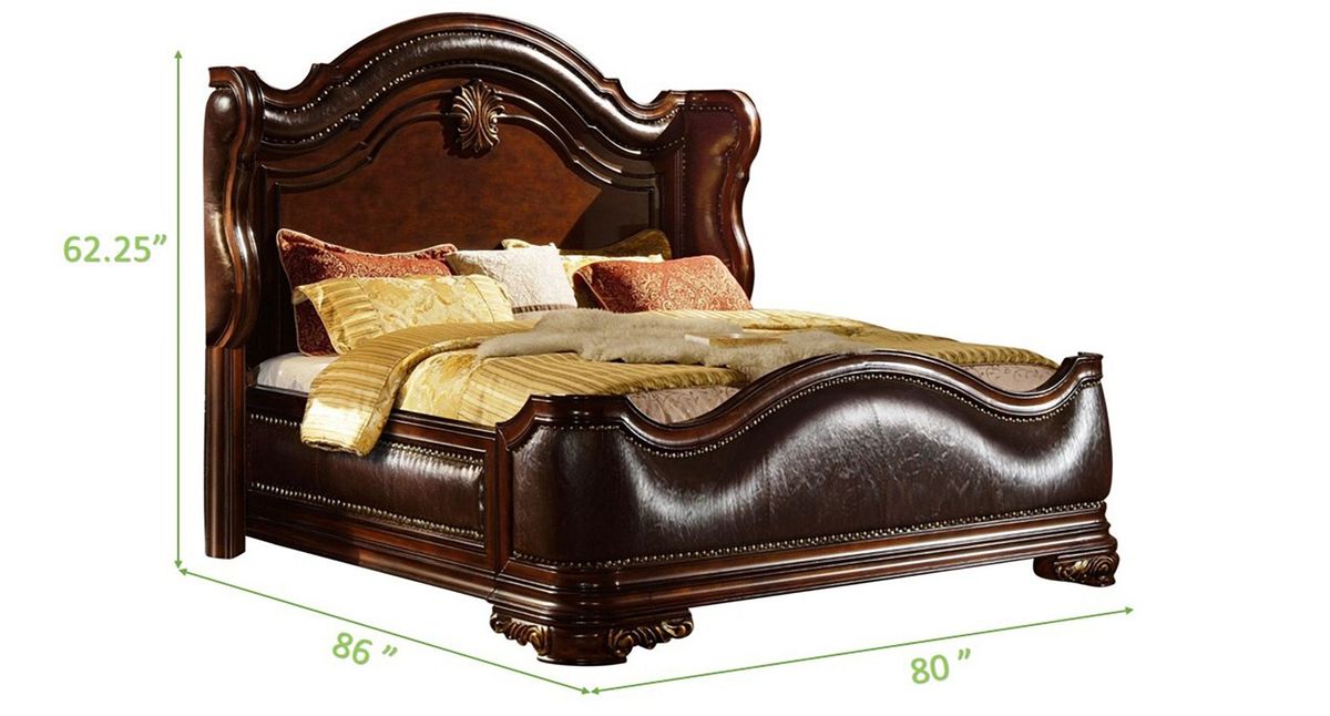 Galaxy Home Bella King Bed in Dark Walnut - Vida Furniture (Laredo,TX)