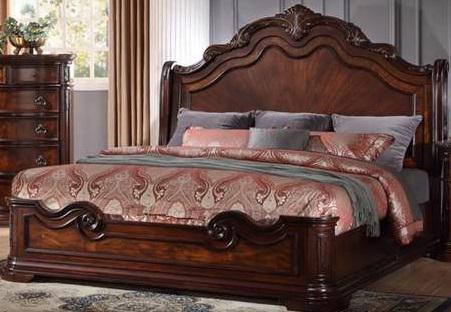 Galaxy Home Bombay King Panel Bed in Warm Cherry GHF-808857896520 - Vida Furniture (Laredo,TX)