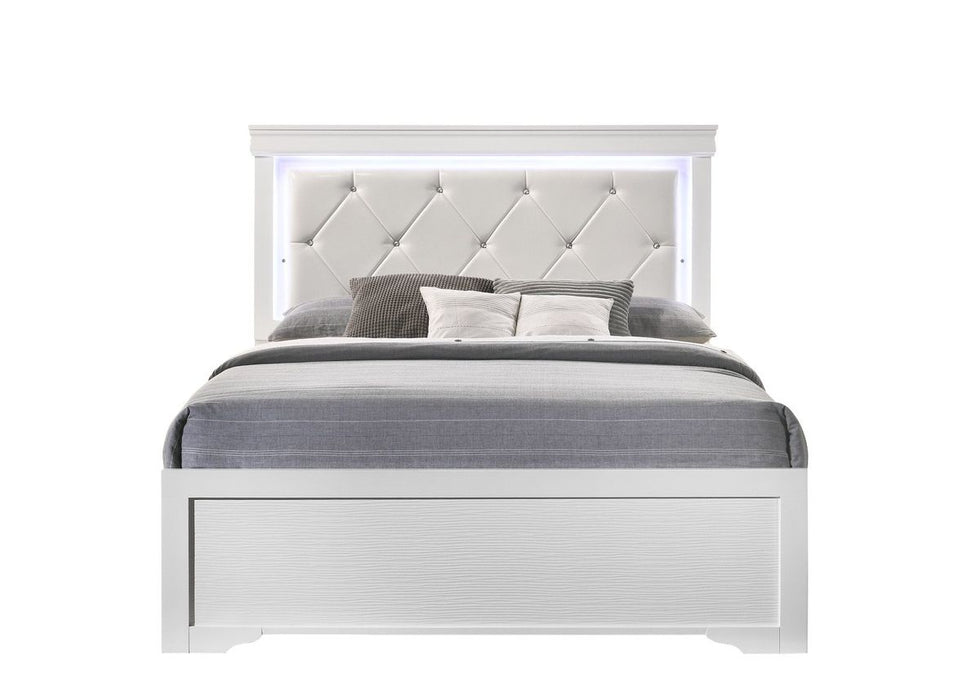 Galaxy Home Brooklyn King Bed in White - Vida Furniture (Laredo,TX)