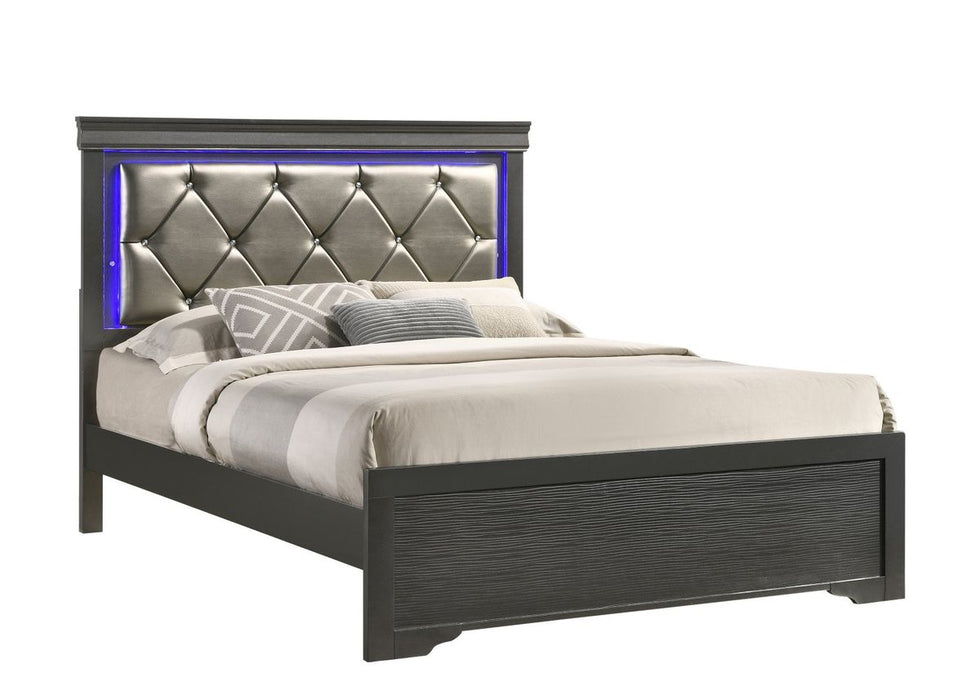 Galaxy Home Brooklyn Queen Bed in Gray - Vida Furniture (Laredo,TX)