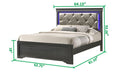 Galaxy Home Brooklyn Queen Bed in Gray - Vida Furniture (Laredo,TX)