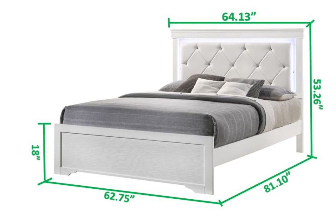 Galaxy Home Brooklyn Queen Bed in White - Vida Furniture (Laredo,TX)