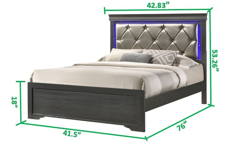 Galaxy Home Brooklyn Twin Bed in Gray - Vida Furniture (Laredo,TX)