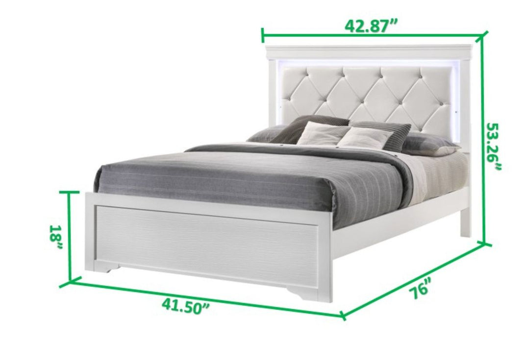Galaxy Home Brooklyn Twin Bed in White - Vida Furniture (Laredo,TX)