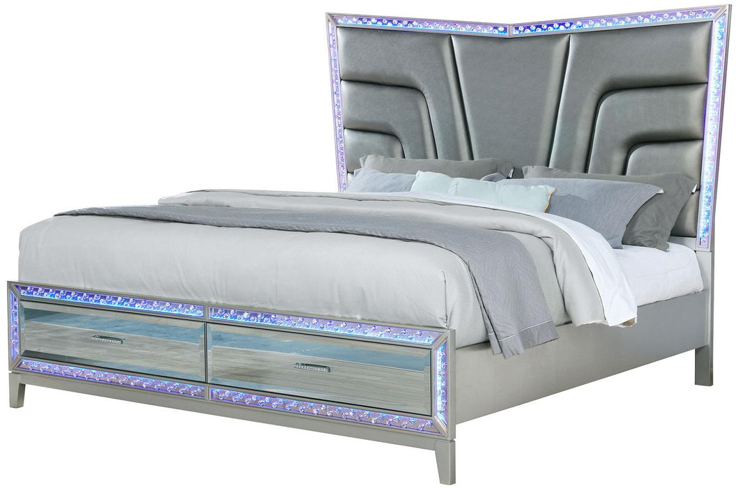 Galaxy Home Luxury King Storage Bed in Silver GHF-808857916112 - Vida Furniture (Laredo,TX)
