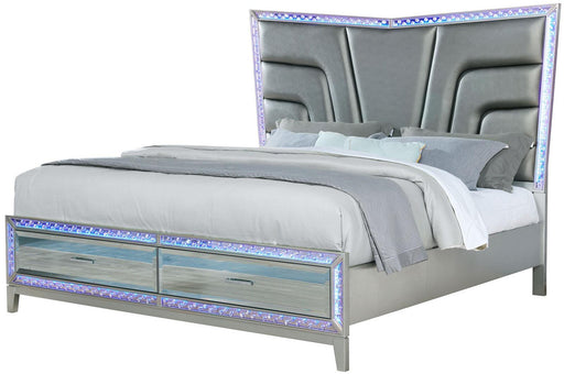 Galaxy Home Luxury King Storage Bed in Silver GHF-808857916112 - Vida Furniture (Laredo,TX)