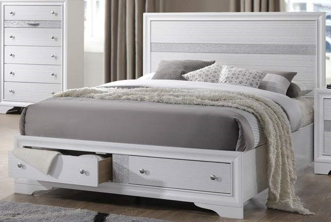 Galaxy Home Matrix King Bed in White - Vida Furniture (Laredo,TX)