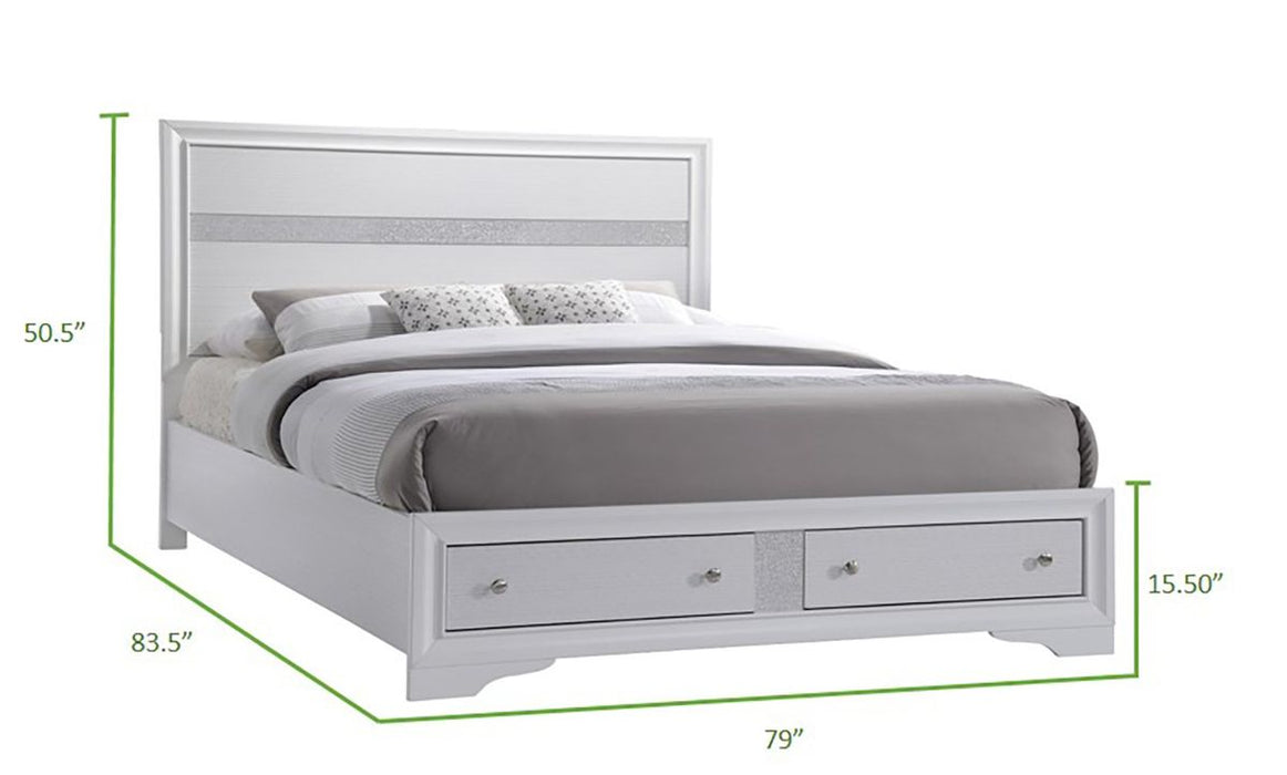 Galaxy Home Matrix King Bed in White - Vida Furniture (Laredo,TX)