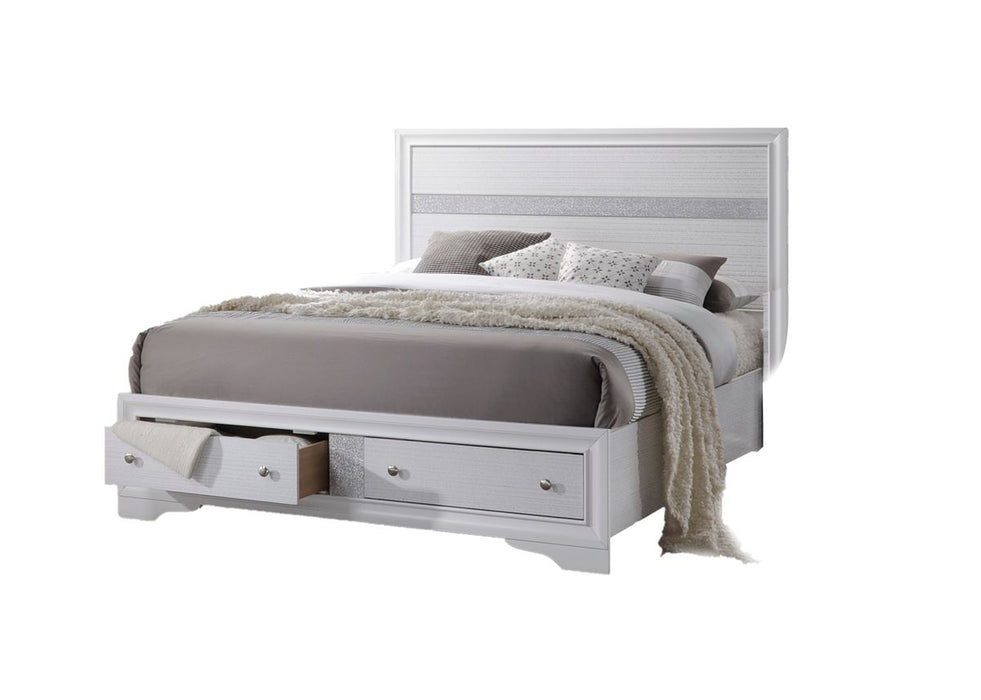 Galaxy Home Matrix Queen Bed in White - Vida Furniture (Laredo,TX)