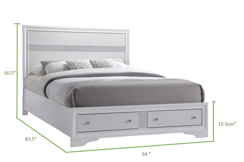 Galaxy Home Matrix Queen Bed in White - Vida Furniture (Laredo,TX)