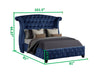 Galaxy Home Sophia King Bed in Blue - Vida Furniture (Laredo,TX)
