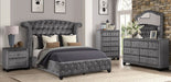 Galaxy Home Sophia King Bed in Gray - Vida Furniture (Laredo,TX)