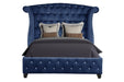 Galaxy Home Sophia Queen Bed in Blue - Vida Furniture (Laredo,TX)
