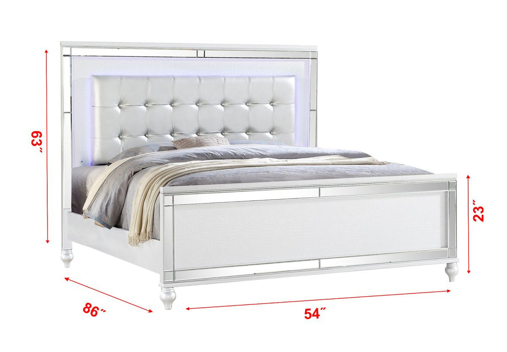 Galaxy Home Sterling Full Bed in White - Vida Furniture (Laredo,TX)