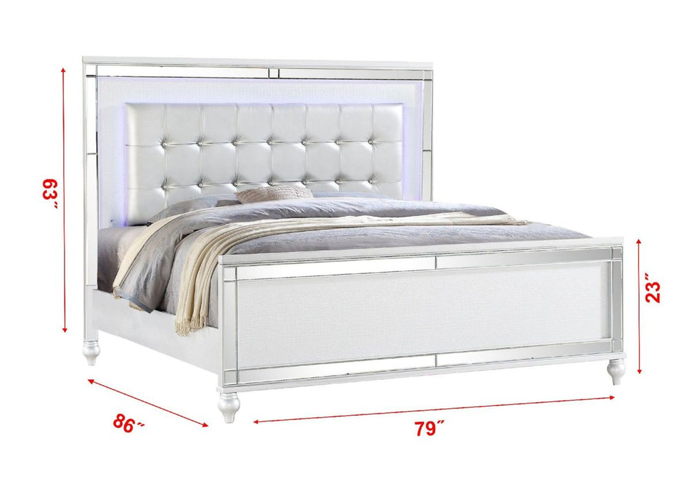 Galaxy Home Sterling King Bed in White - Vida Furniture (Laredo,TX)