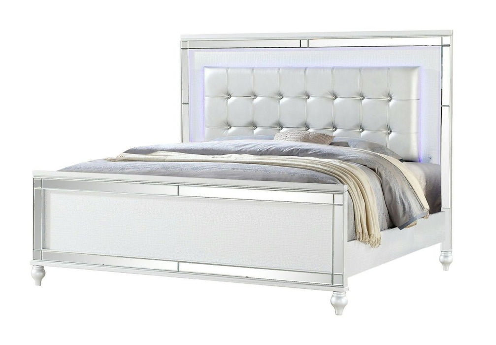 Galaxy Home Sterling King Bed in White - Vida Furniture (Laredo,TX)