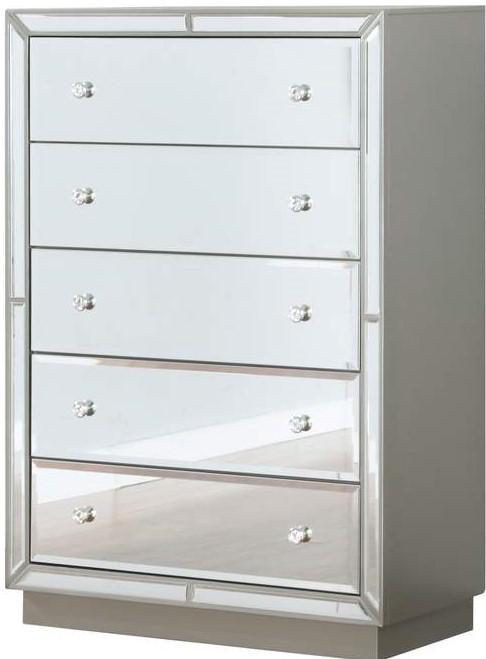 Galaxy Home Infinity 5 Drawer Chest in Silver GHF-808857942319 - Vida Furniture (Laredo,TX)