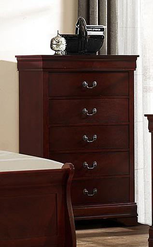 Galaxy Home Louis Phillipe 5 Drawer Chest in Cherry GHF-808857729255 - Vida Furniture (Laredo,TX)