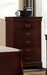 Galaxy Home Louis Phillipe 5 Drawer Chest in Cherry GHF-808857729255 - Vida Furniture (Laredo,TX)