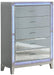 Galaxy Home Luxury 5 Drawer Chest in Silver GHF-808857551696 - Vida Furniture (Laredo,TX)