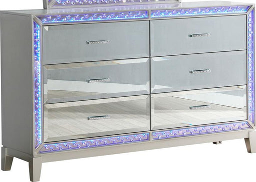 Galaxy Home Luxury 6 Drawer Dresser in Silver GHF-808857996602 - Vida Furniture (Laredo,TX)